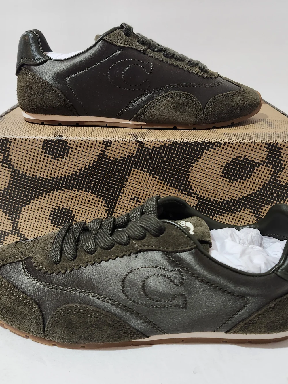 Coach Women's Olive Green Low-Profile Casual Flat Sneakers CCI48 Size 5